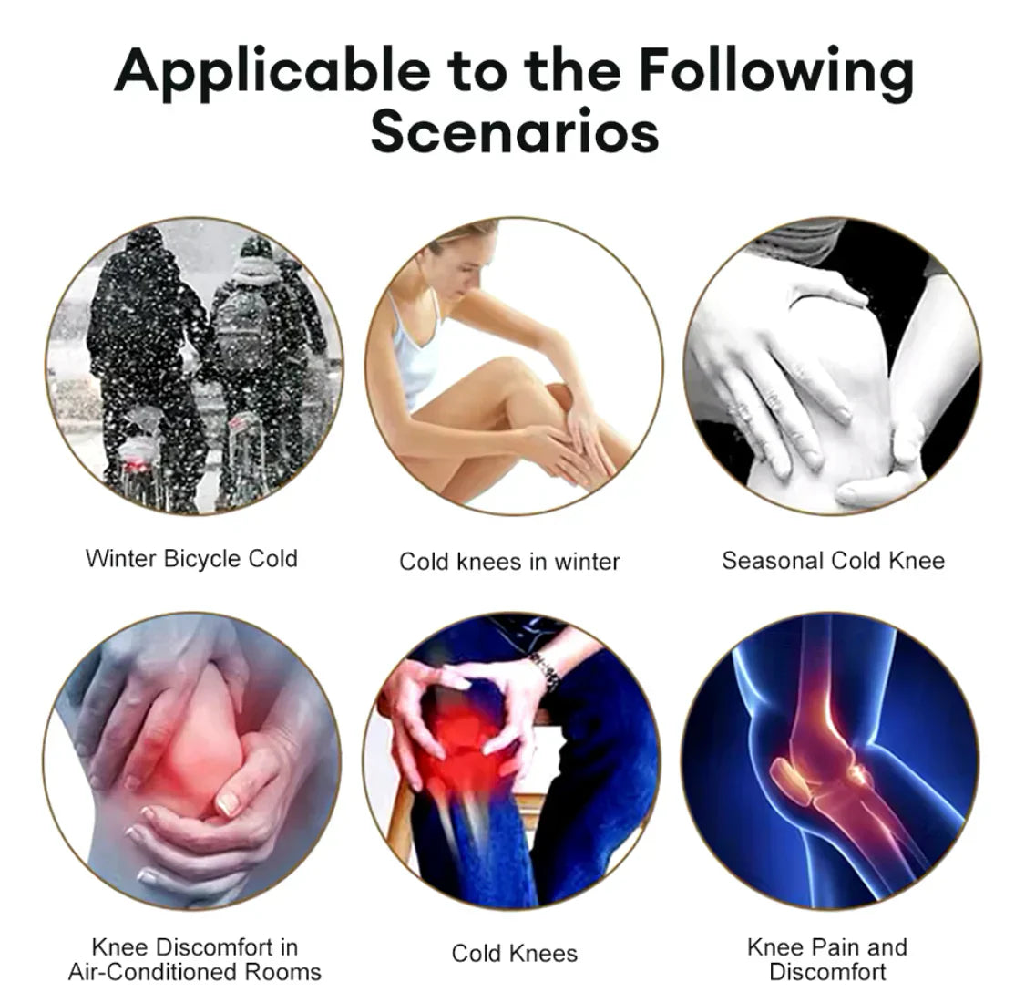 1 Pair Woolen Blend Knee Warmer With Strap