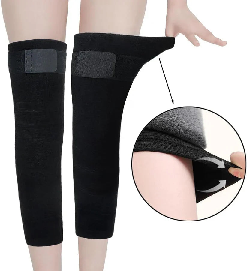 1 Pair Woolen Blend Knee Warmer With Strap