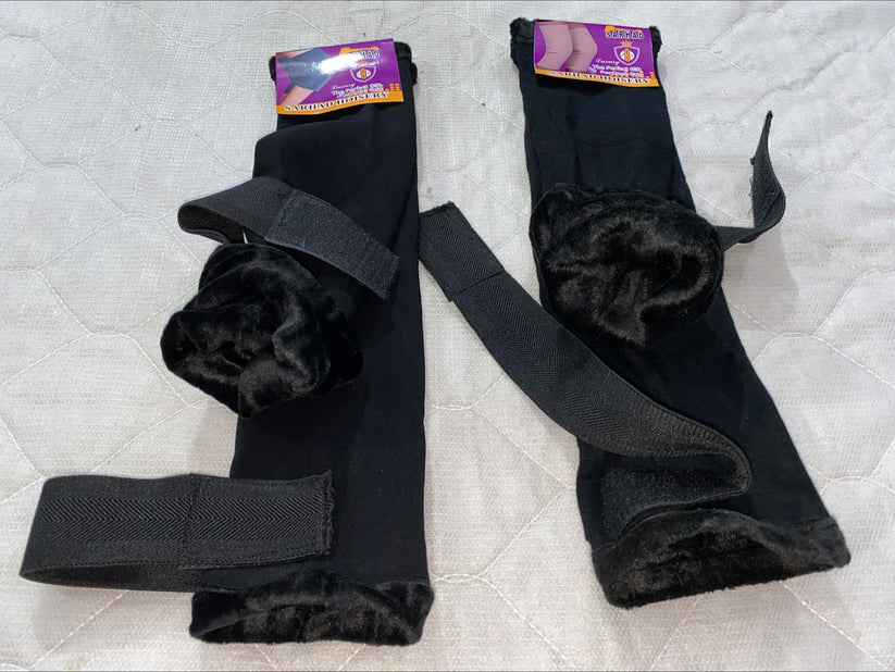 1 Pair Woolen Blend Knee Warmer With Strap